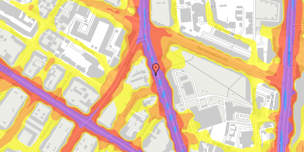 Trafikstøjkort på Frederiksborgvej 35D, 2400 København NV