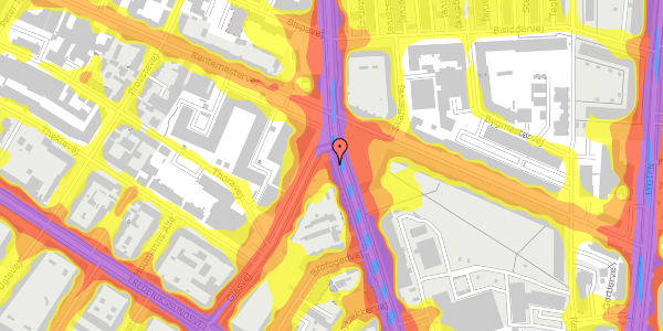 Trafikstøjkort på Frederiksborgvej 45, st. tv, 2400 København NV