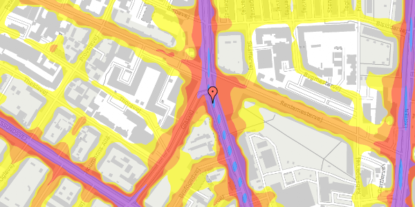 Trafikstøjkort på Frederiksborgvej 45, 4. th, 2400 København NV