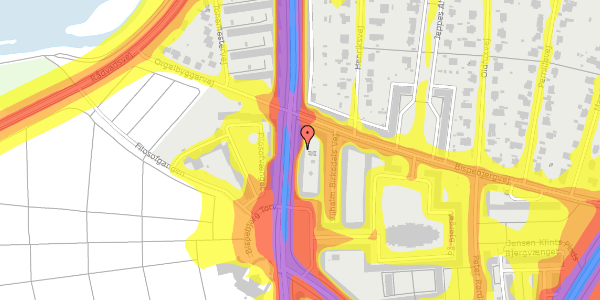 Trafikstøjkort på Frederiksborgvej 154B, 1. th, 2400 København NV