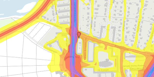 Trafikstøjkort på Frederiksborgvej 156B, 1. th, 2400 København NV