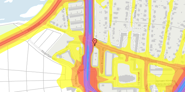 Trafikstøjkort på Frederiksborgvej 158, st. , 2400 København NV