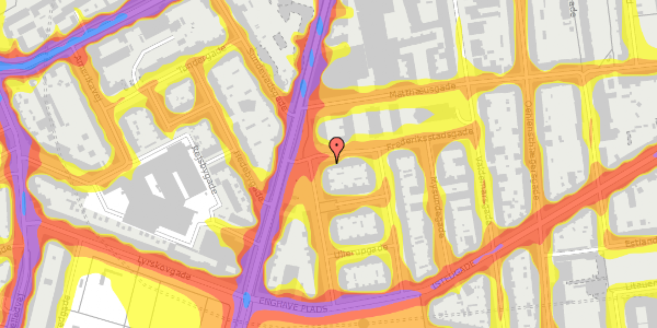 Trafikstøjkort på Frederiksstadsgade 15, 3. th, 1667 København V