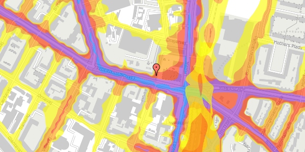 Trafikstøjkort på Frederikssundsvej 14A, 1. th, 2400 København NV