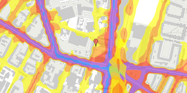 Trafikstøjkort på Frederikssundsvej 14E, 3. tv, 2400 København NV