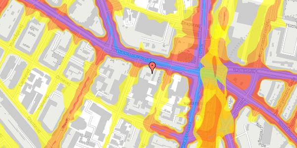 Trafikstøjkort på Frederikssundsvej 15A, kl. , 2400 København NV