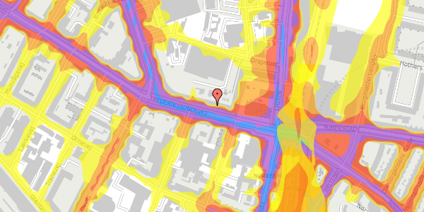 Trafikstøjkort på Frederikssundsvej 18B, st. 3, 2400 København NV