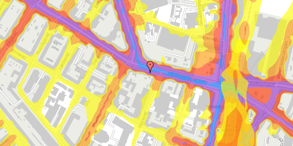 Trafikstøjkort på Frederikssundsvej 25, 2. th, 2400 København NV