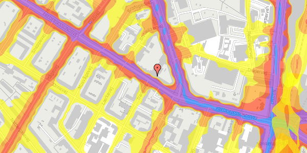 Trafikstøjkort på Frederikssundsvej 34, 2. b, 2400 København NV