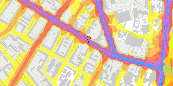 Trafikstøjkort på Frederikssundsvej 39, 1. th, 2400 København NV