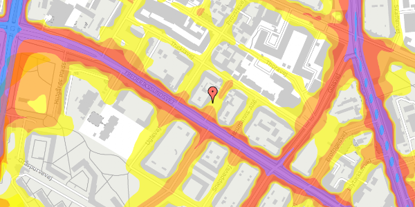 Trafikstøjkort på Frederikssundsvej 68F, 4. th, 2400 København NV