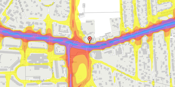 Trafikstøjkort på Frederikssundsvej 154D, 2. th, 2700 Brønshøj