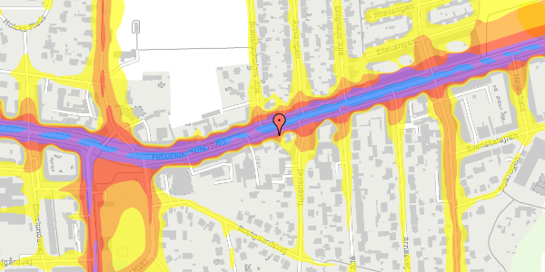 Trafikstøjkort på Frederikssundsvej 155, 2700 Brønshøj