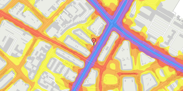 Trafikstøjkort på Frejasgade 2, st. tv, 2200 København N