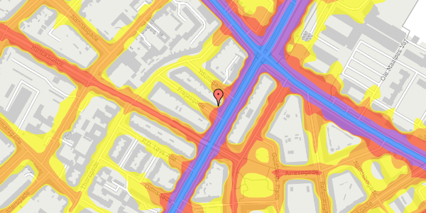 Trafikstøjkort på Frejasgade 2, 1. tv, 2200 København N