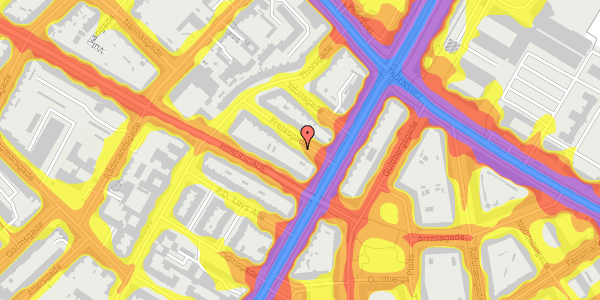 Trafikstøjkort på Frejasgade 3, 1. th, 2200 København N