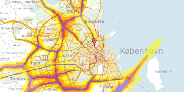 Trafikstøjkort på Frejasgade 4, st. , 2200 København N