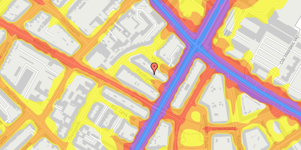 Trafikstøjkort på Frejasgade 6, 1. th, 2200 København N