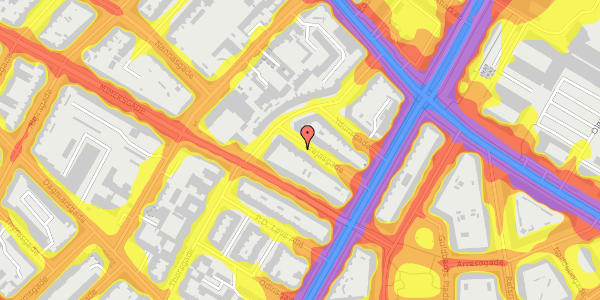 Trafikstøjkort på Frejasgade 11, 1. th, 2200 København N