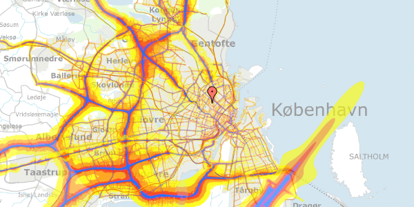 Trafikstøjkort på Fyensgade 5, 2. th, 2200 København N