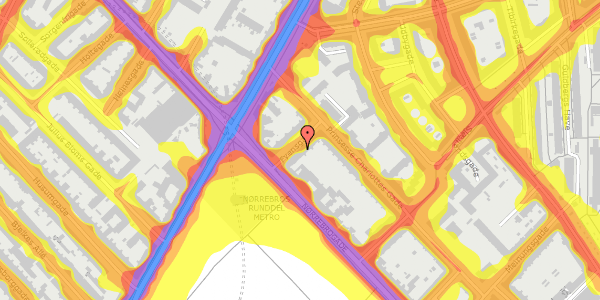 Trafikstøjkort på Fyensgade 6, st. , 2200 København N