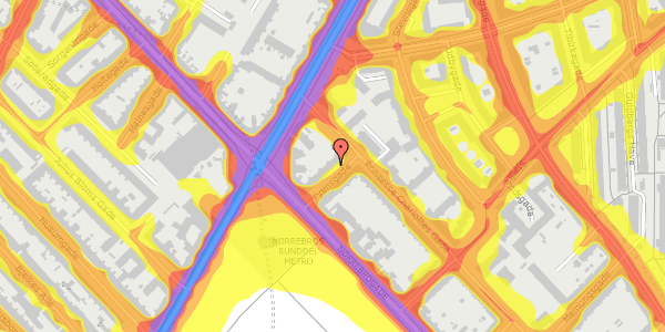 Trafikstøjkort på Fyensgade 7, st. th, 2200 København N