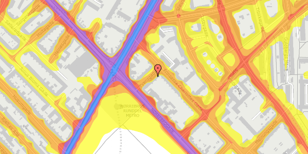 Trafikstøjkort på Fyensgade 8, 1. th, 2200 København N