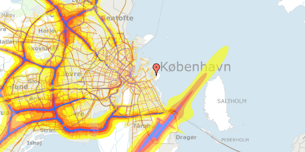 Trafikstøjkort på Fyrtårnvej 3, st. th, 2300 København S