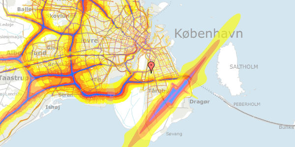 Trafikstøjkort på Fælleddiget 23, 2300 København S