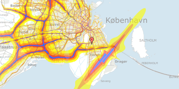 Trafikstøjkort på Fælleddiget 29, 2300 København S