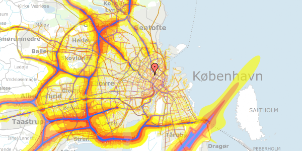 Trafikstøjkort på Fælledvej 14D, 4. th, 2200 København N