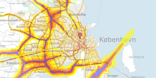 Trafikstøjkort på Fælledvejens Passage 4, 2. th, 2200 København N