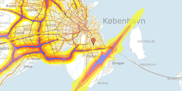 Trafikstøjkort på Følfodvej 202, 2300 København S