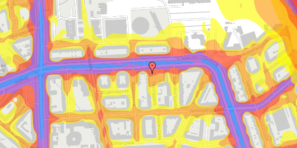 Trafikstøjkort på Fåborggade 15, st. , 2100 København Ø