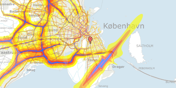 Trafikstøjkort på Gammelgang 14, 2300 København S