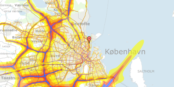 Trafikstøjkort på Gammel Kalkbrænderi Vej 15C, st. th, 2100 København Ø