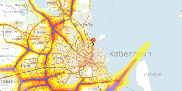 Trafikstøjkort på Gammel Kalkbrænderi Vej 29, st. th, 2100 København Ø