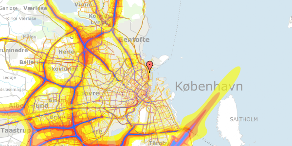 Trafikstøjkort på Gammel Kalkbrænderi Vej 36, st. tv, 2100 København Ø