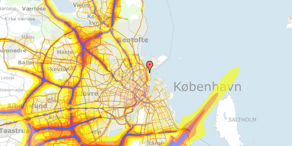 Trafikstøjkort på Gammel Kalkbrænderi Vej 64, st. , 2100 København Ø