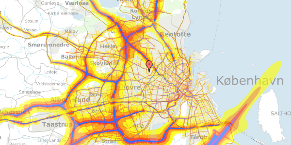 Trafikstøjkort på Gaunøvej 36, 2700 Brønshøj