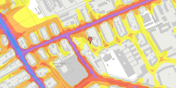 Trafikstøjkort på Geislersgade 14, 4. , 2300 København S