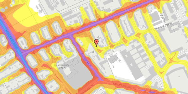 Trafikstøjkort på Geislersgade 16, st. , 2300 København S