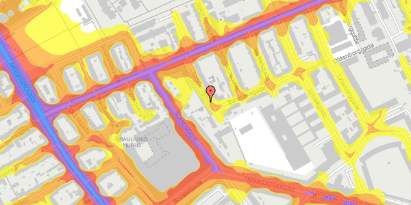 Trafikstøjkort på Geislersgade 18, 1. th, 2300 København S