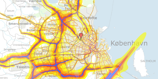 Trafikstøjkort på Genforeningspladsen 9, 2. th, 2400 København NV