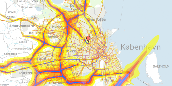 Trafikstøjkort på Genforeningspladsen 13, 1. tv, 2400 København NV