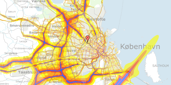 Trafikstøjkort på Genforeningspladsen 21, 3. , 2400 København NV