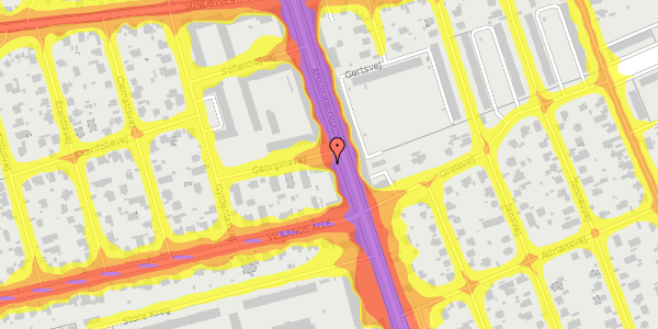 Trafikstøjkort på Georginevej 1, st. , 2300 København S