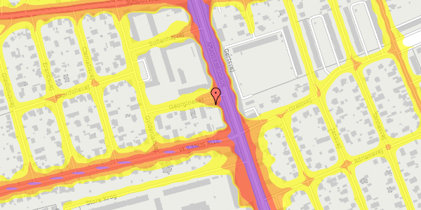 Trafikstøjkort på Georginevej 3, 1. th, 2300 København S