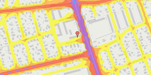 Trafikstøjkort på Georginevej 4, 1. th, 2300 København S