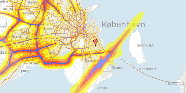 Trafikstøjkort på Georginevej 5B, st. mf, 2300 København S